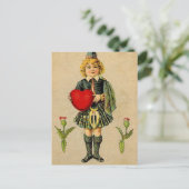 ヴィンテージバレンタインデスコティッシュボーイ&ハート シーズンポストカード (スタンド正面)