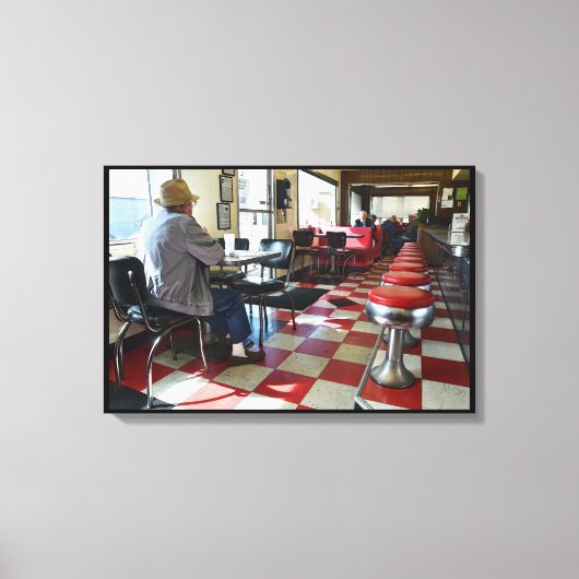 ヴィンテージバレンタインデナーインテリア キャンバスプリント (正面)