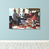 ヴィンテージバレンタインデナーインテリア キャンバスプリント (インサイチュ (ウッドフロア))