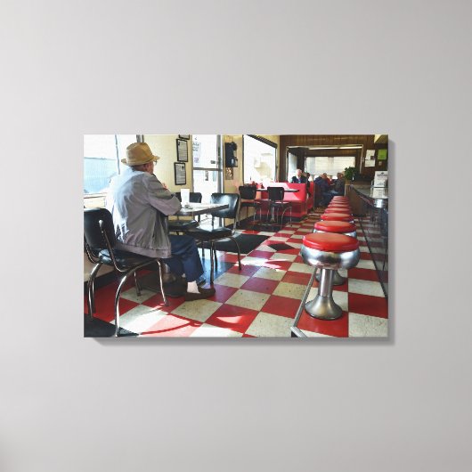 ヴィンテージバレンタインデナーインテリア キャンバスプリント (正面)