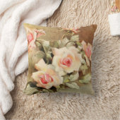 ヴィンテージバレンタインデラブロマンスピンクロース クッション (ブランケット)