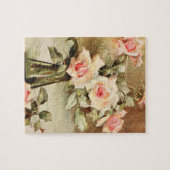 ヴィンテージバレンタインデラブロマンスピンクロース ジグソーパズル (横)