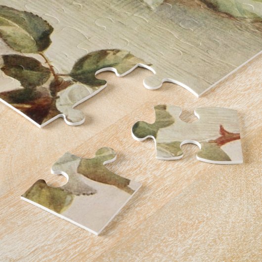 ヴィンテージバレンタインデラブロマンスピンクロース ジグソーパズル (側面)