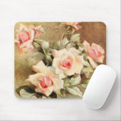 ヴィンテージバレンタインデラブロマンスピンクロース マウスパッド (マウス)