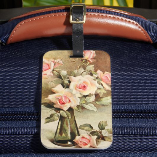 ヴィンテージバレンタインデラブロマンスピンクロース ラゲッジタグ (正面インサイチュ2)