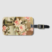 ヴィンテージバレンタインデラブロマンスピンクロース ラゲッジタグ (正面横)