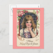 ヴィンテージバレンタインデーから愛のはがき シーズンポストカード (正面/裏面)