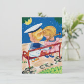 ヴィンテージバレンタインデーかわいいカップル シーズンカード (スタンド正面)