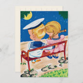 ヴィンテージバレンタインデーかわいいカップル シーズンカード (正面/裏面)