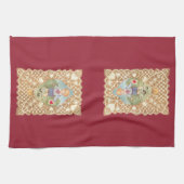 ヴィンテージバレンタインデーかわいい子in the Meadow キッチンタオル (横)