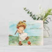 ヴィンテージバレンタインデーかわいい恋人 シーズンカード (スタンド正面)