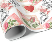 ヴィンテージバレンタインデーとスタンプ ラッピングペーパー (ロールコーナー)