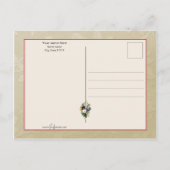 ヴィンテージバレンタインデーとパンジー ポストカード (裏面)