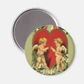 ヴィンテージバレンタインデーに祈りを捧げる マグネット (正面/裏面)