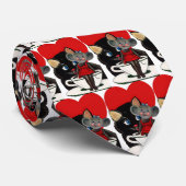 ヴィンテージバレンタインデーねこマウスティーカップハート ネクタイ (ロール)