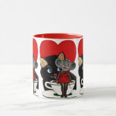 ヴィンテージバレンタインデーねこマウスティーカップハート マグカップ (中央)