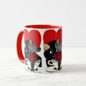 ヴィンテージバレンタインデーねこマウスティーカップハート マグカップ (正面左)