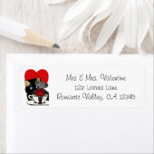 ヴィンテージバレンタインデーねこマウスティーカップハート ラベル (インサイチュ)