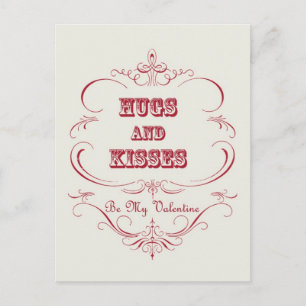 ヴィンテージバレンタインデーのはがき シーズンポストカード