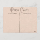 ヴィンテージバレンタインデーのカードハートと花 シーズンポストカード (裏面)