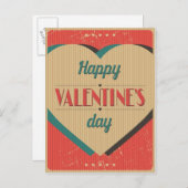 ヴィンテージバレンタインデーのカード シーズンポストカード (正面/裏面)