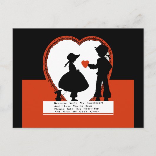 ヴィンテージバレンタインデーのカード シーズンポストカード (正面)