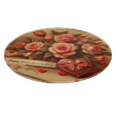 ヴィンテージバレンタインデーのチョコレートと花 カッティングボード (角)