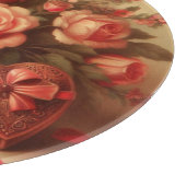 ヴィンテージバレンタインデーのチョコレートと花 カッティングボード (角)