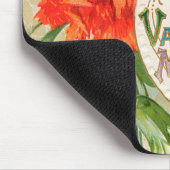 ヴィンテージバレンタインデーのメッセージ、カーネーション花 マウスパッド (コーナー)