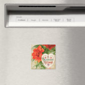 ヴィンテージバレンタインデーのメッセージ、カーネーション花 マグネット (インサイチュ (食洗機))