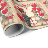 ヴィンテージバレンタインデーの子ども ラッピングペーパー (ロールコーナー)