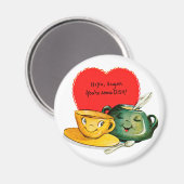 ヴィンテージバレンタインデーの挨拶マグネット マグネット (正面/裏面)