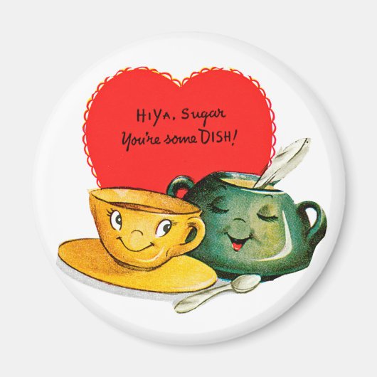 ヴィンテージバレンタインデーの挨拶マグネット マグネット (正面)