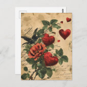 ヴィンテージバレンタインデーはがき ポストカード (正面/裏面)