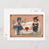 ヴィンテージバレンタインデーはがき(旧ファッションド) シーズンポストカード (正面/裏面)