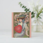 ヴィンテージバレンタインデーエレガントハート付き シーズンカード (スタンド正面)