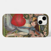 ヴィンテージバレンタインデーエレガントハート付き Case-Mate iPhoneケース (裏面 (横))