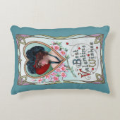 ヴィンテージバレンタインデーエレガント、ハートの女性 アクセントクッション (正面)