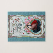 ヴィンテージバレンタインデーエレガント、ハートの女性 ジグソーパズル (横)