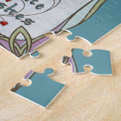 ヴィンテージバレンタインデーエレガント、ハートの女性 ジグソーパズル (側面)