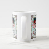 ヴィンテージバレンタインデーエレガント、ハートの女性 ジャンボコーヒーマグカップ (裏面)