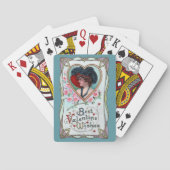 ヴィンテージバレンタインデーエレガント、ハートの女性 トランプ (裏面)