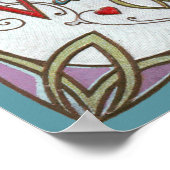 ヴィンテージバレンタインデーエレガント、ハートの女性 ポスター (角)