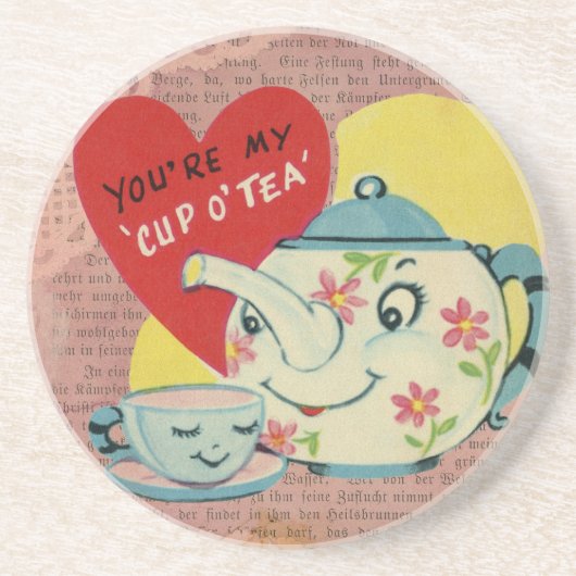 ヴィンテージバレンタインデーカップ コースター (正面)