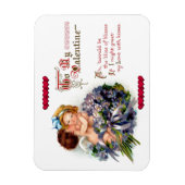 ヴィンテージバレンタインデーキューピッドのキス磁石 マグネット (縦)