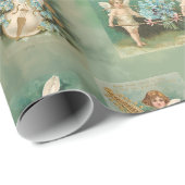 ヴィンテージバレンタインデーキューピッドコラージュ ラッピングペーパー (ロールコーナー)