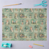 ヴィンテージバレンタインデーキューピッドコラージュ 薄葉紙 (クラフト)