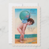 ヴィンテージバレンタインデーキューピッドホールディンググローブ シーズンカード (正面)