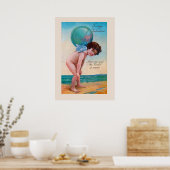 ヴィンテージバレンタインデーキューピッドホールディンググローブ ポスター (キッチン)