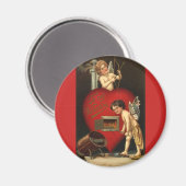 ヴィンテージバレンタインデーキューピッド,天使の燃える愛 マグネット (正面/裏面)